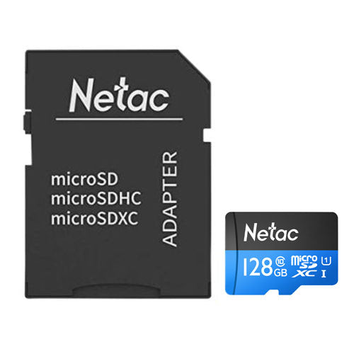 Netac P500 128GB MicroSDXC Card - Waterproof, 90MB/s, UHS-I V30 Netac P500 128GB MicroSDXC Card - Waterproof, 90MB/s, UHS-I V30